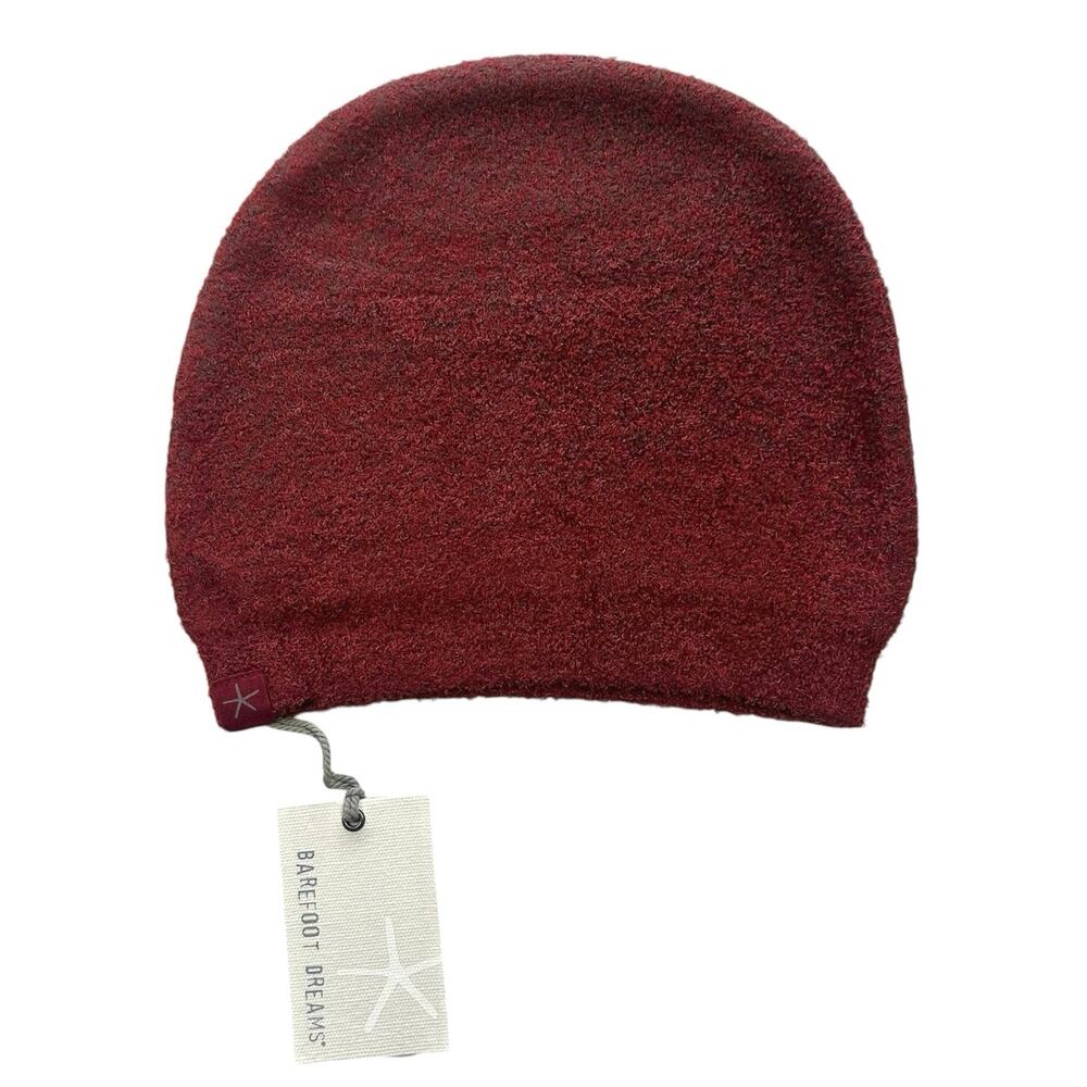 NWT Barefoot Dreams Cozychic Lite Confetti Beanie in Crimson-Rosewood OS